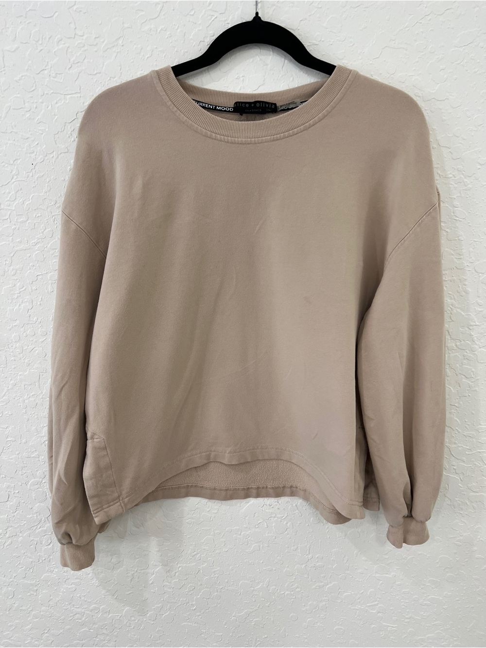 Alice + Olivia Taupe Crewneck Sweatshirt